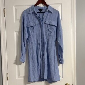 Banana Republic Light Blue Long Sleeve Dress